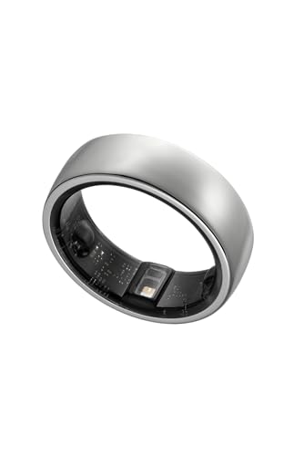 JKLY Smart Ring, Activity Trackers, Sleep Ring, Fitness Tracking, Stress Tracker, Heart Rate, Meditation, Temperature, Respiratory, No App Subscription, Women, Men, iOS, Android (Silver, 8)