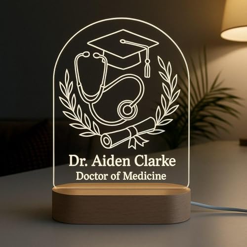 Personalized Urologist Themed Night Light - Custom LED Desk Lamp Gift with Laser Engraved Acrylic Design for Medical Professionals