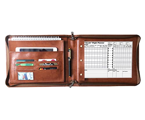 Professional Vegan Leather Pilot Logbook, Pilot Journal for Letter Size Paper, Pilot Log Book Binder, Pilot Log Organizer, logbook Aviation Cover