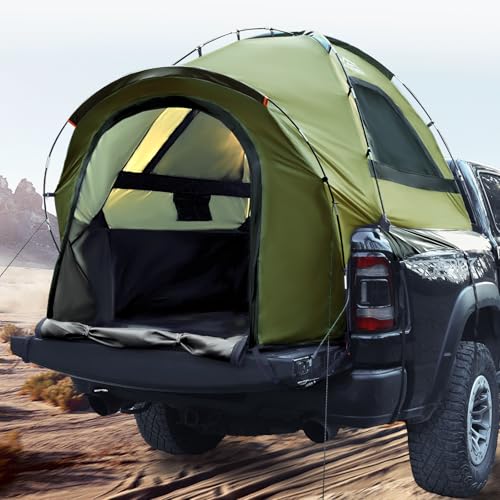 Truck Bed Tent, Waterproof PU3000mm Pickup Truck Tent for Camping 5.5-6.0 Ft Bed, 2-3 Person Sleeping Truck Tent, Portable for Car Camping