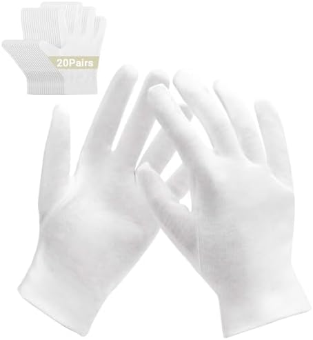 ENPOINT 100% White Cotton Archival Art Handling Gloves (20 Pairs)