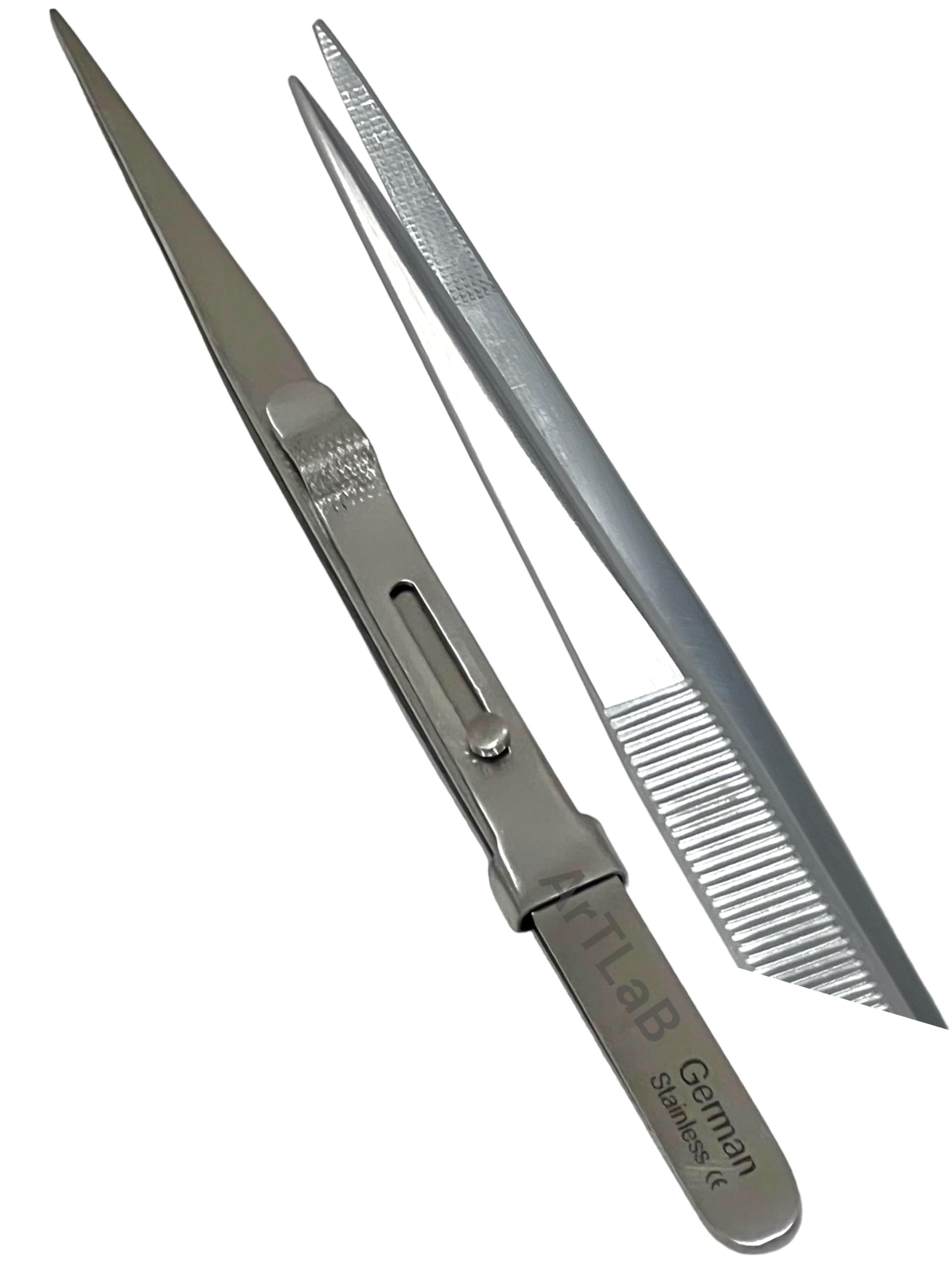 Cynamed German-Style Stainless Steel Locking Gemstone Tweezers