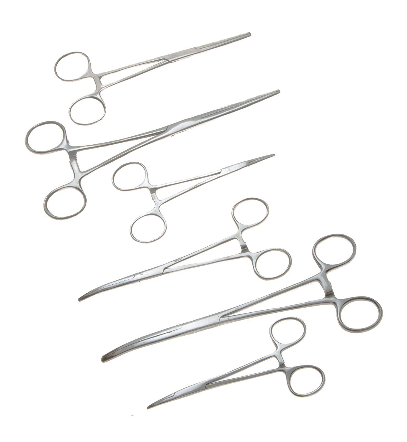 Apical 6-Piece Locking Hemostat Forceps Set (Straight & Curved)