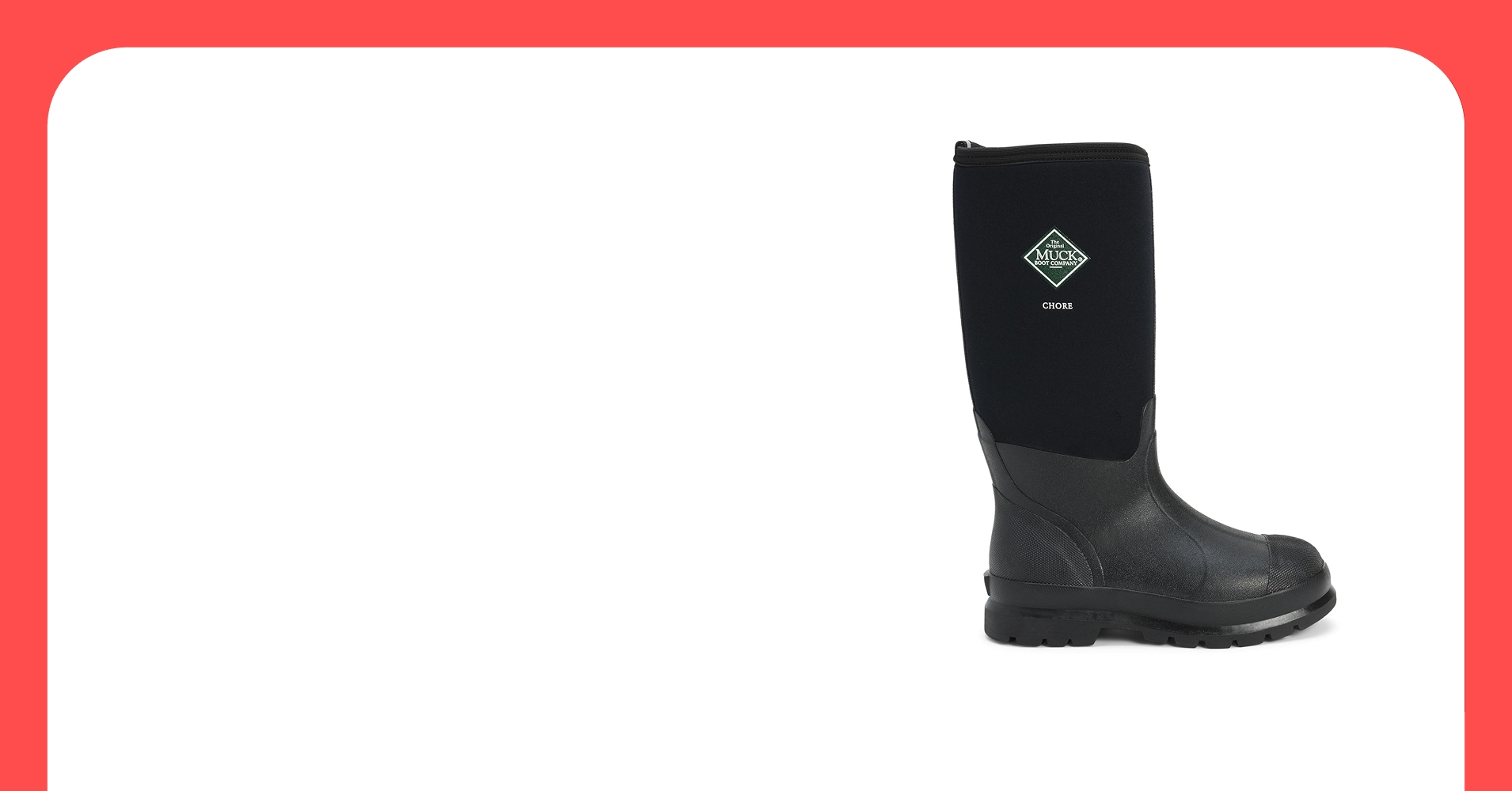 MUCK BOOT CHORE CLASSIC TALL - WATERPROOF FOR RAINY DRIVEWAYS AND BASEMENTS