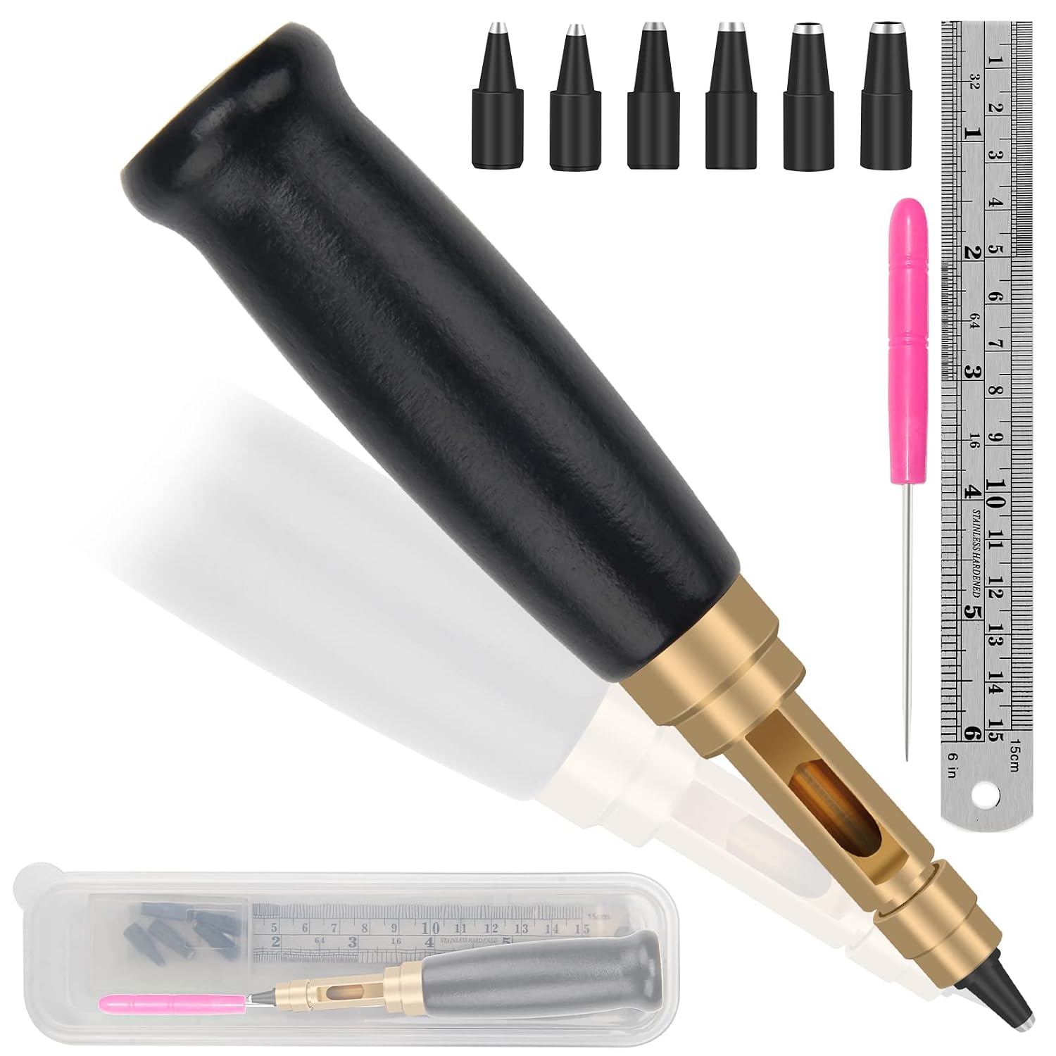 Japanese Screw Punch - Adjustable 6 Tip Book Drill