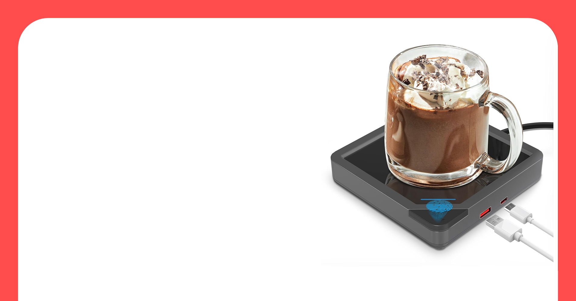Coffee Mug Warmer with USB Charging and Auto Shut-Off