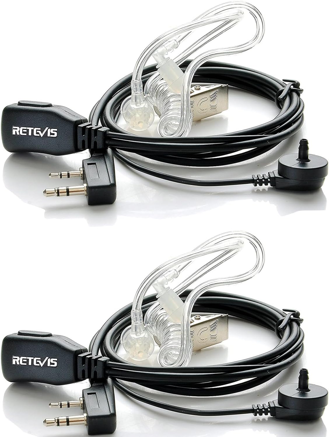 Retevis 2-Pin Covert Acoustic Tube Walkie Talkie Earpiece