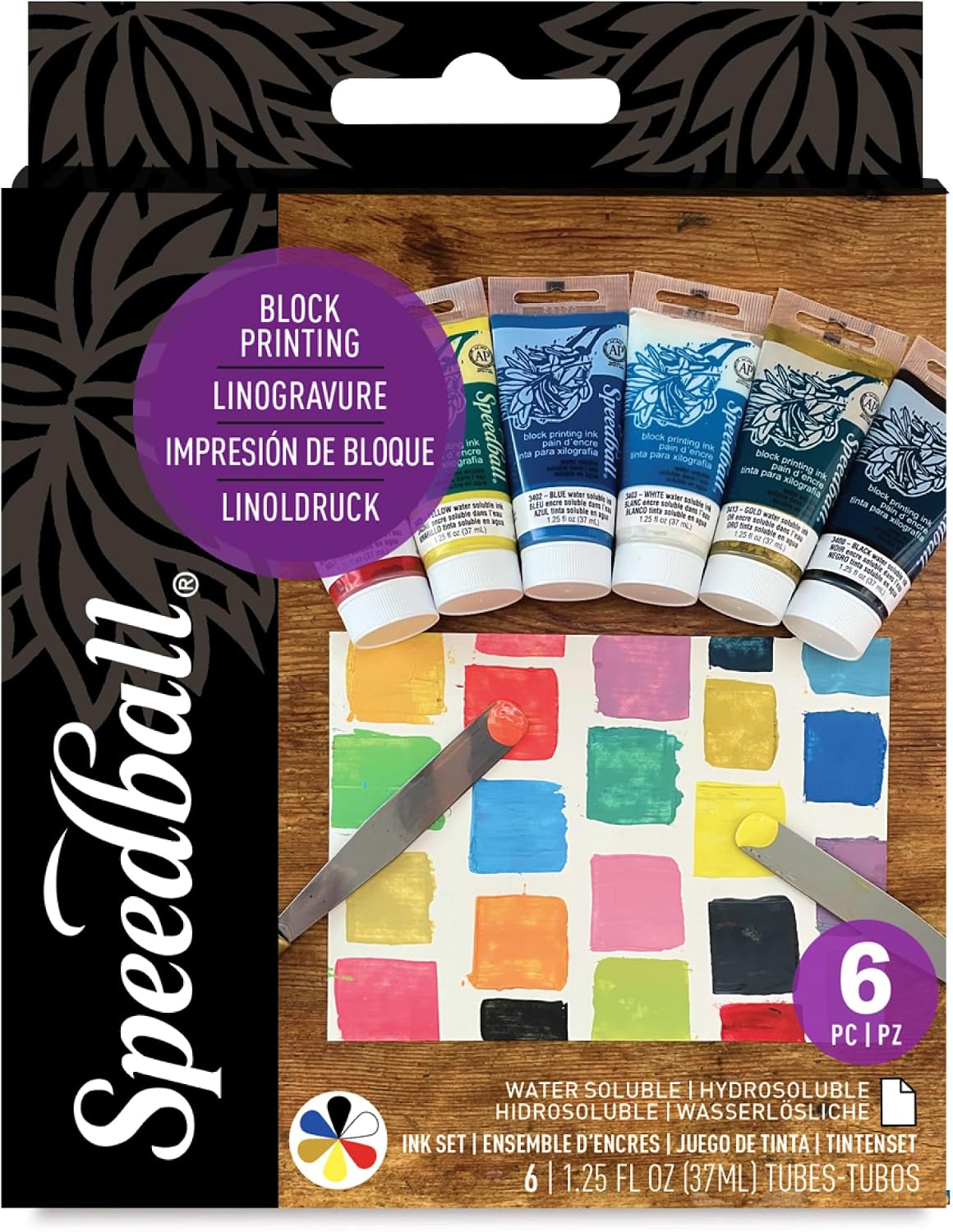 Speedball Water-Soluble Block Printing Starter Ink Set