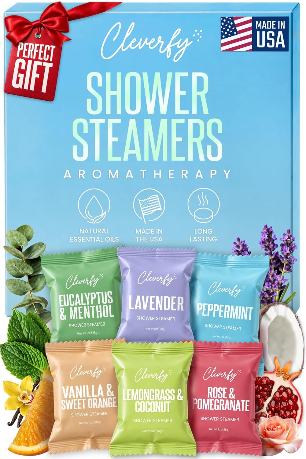 Cleverfy Aromatherapy Relaxing Shower Steamers (6-Pack)