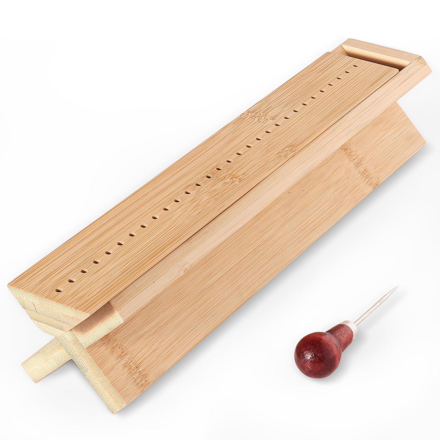 Bamboo Bookbinding Punching Cradle with Guide