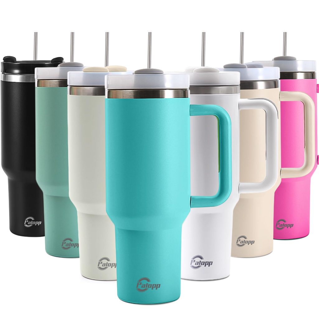 Insulated Tumbler with Handle and Lid 40 oz
