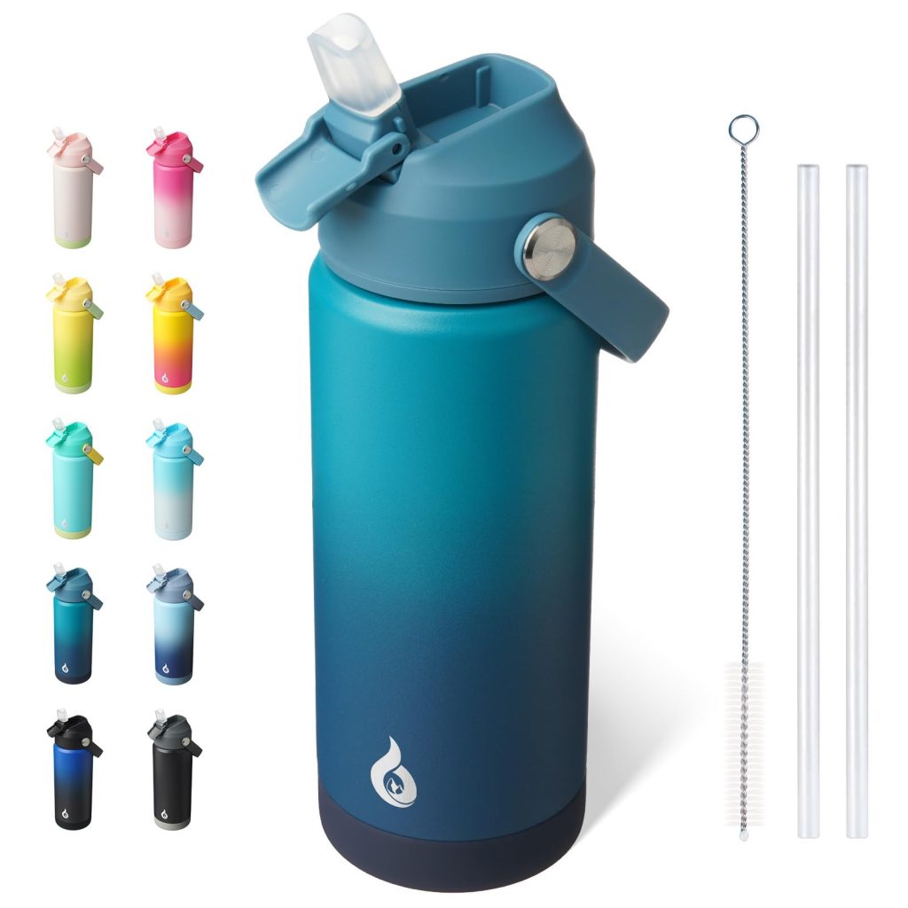 Insulated Water Bottle with Straw Lid